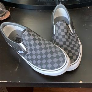 Black/pewter checkerboard vans
